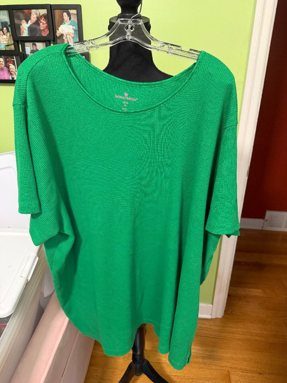 Woman Within 5X (38/40) Thermal Satin Trimmed Short Sleeve Top